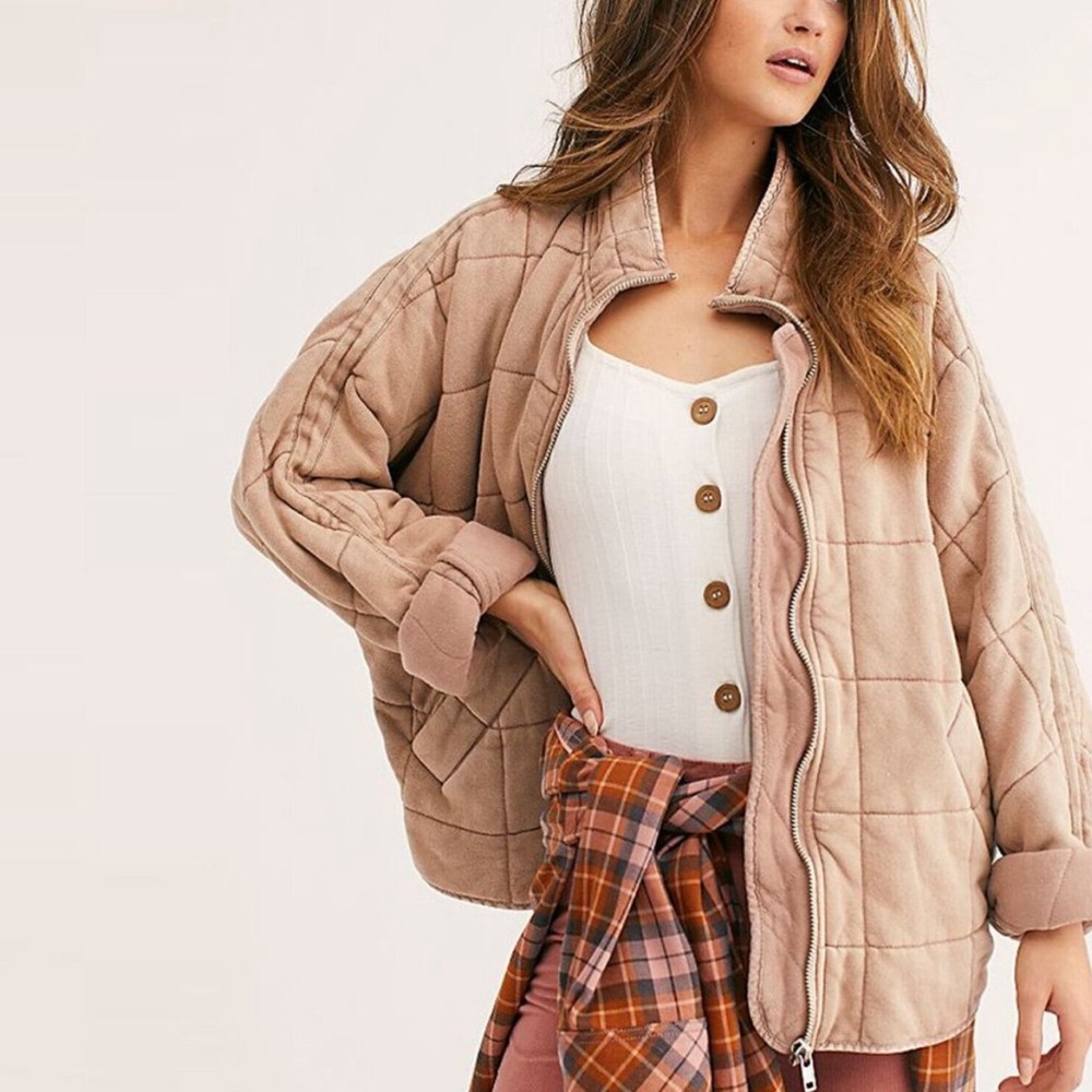 Free people dolman quilted knit jacket
